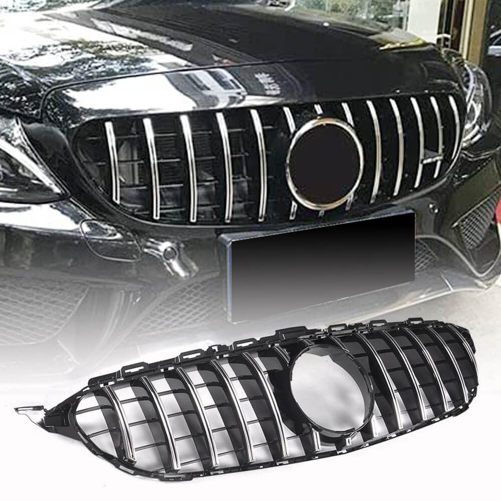 Mercedes Benz W205 Sport 2015-2018 Silver Front Grille ABS-Ahacarbon