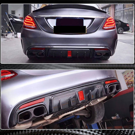 Mercedes Benz W205 Sport C43 C63 C450 AMG Pre-facelift 2015-2019 Rear Bumper Diffuser Carbon Fiber-Ahacarbon