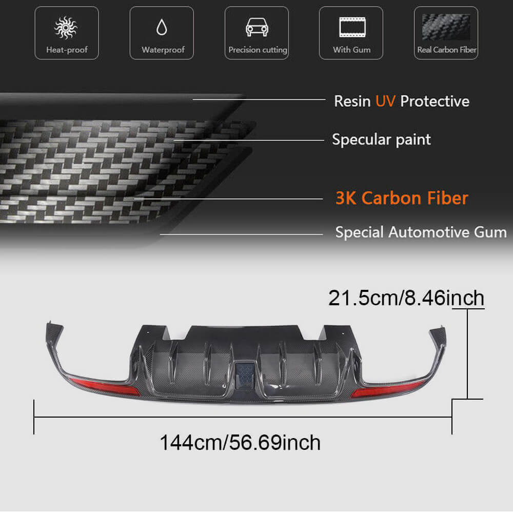 Mercedes Benz W205 Sport C43 C63 C450 AMG Pre-facelift 2015-2019 Rear Bumper Diffuser Carbon Fiber-Ahacarbon