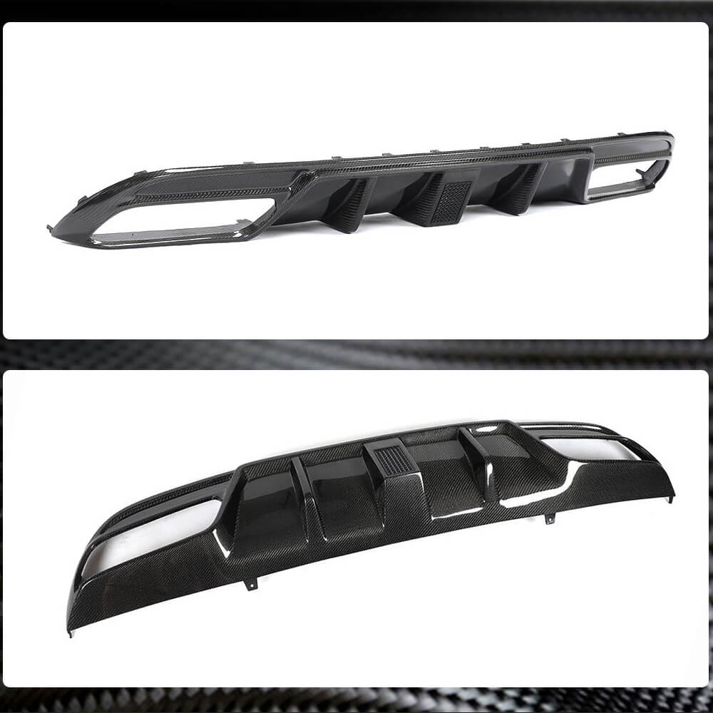 Mercedes Benz W205 Sport C43 C63 C450 AMG Pre-facelift 2015-2020 Rear Bumper Diffuser Lip W/Brake Light Carbon Fiber/FRP-Ahacarbon