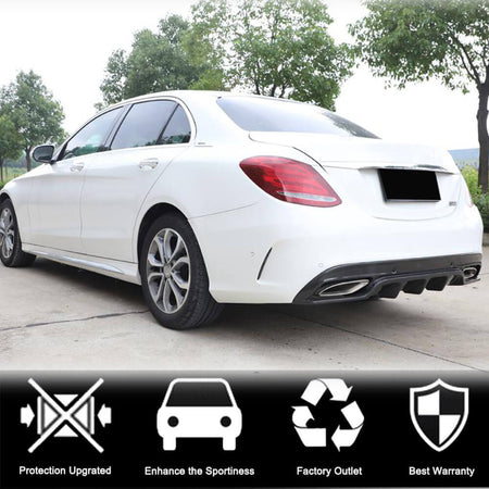 Mercedes Benz W205 Sport C43 C63 C450 AMG 2015-2019 Rear Bumper Diffuser Lip Carbon Fiber/FRP-Ahacarbon