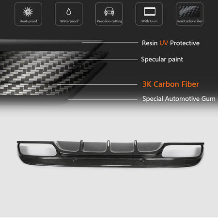 Mercedes Benz W205 Sport C43 C63 C450 AMG 2015-2019 Rear Bumper Diffuser Lip Carbon Fiber/FRP-Ahacarbon