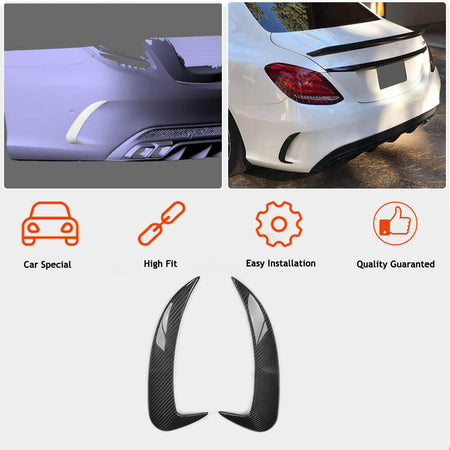 Mercedes Benz W205 Sport C43 C63 C450 AMG Pre-facelift 2015-2019 Rear Bumper Vents Carbon Fiber-Ahacarbon