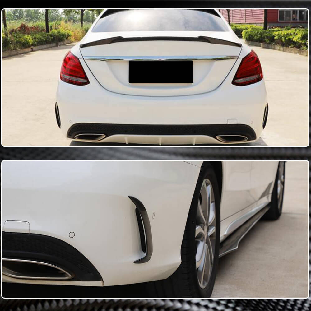 Mercedes Benz W205 Sport C43 C63 C450 AMG Pre-facelift 2015-2019 Rear Bumper Vents Carbon Fiber-Ahacarbon
