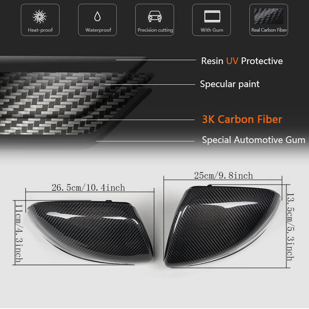 Mercedes Benz W205 W222 2014-2019 Mirror Covers LHD Carbon Fiber-Ahacarbon