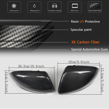 Mercedes Benz W205 W222 2014-2019 Mirror Covers LHD Carbon Fiber-Ahacarbon