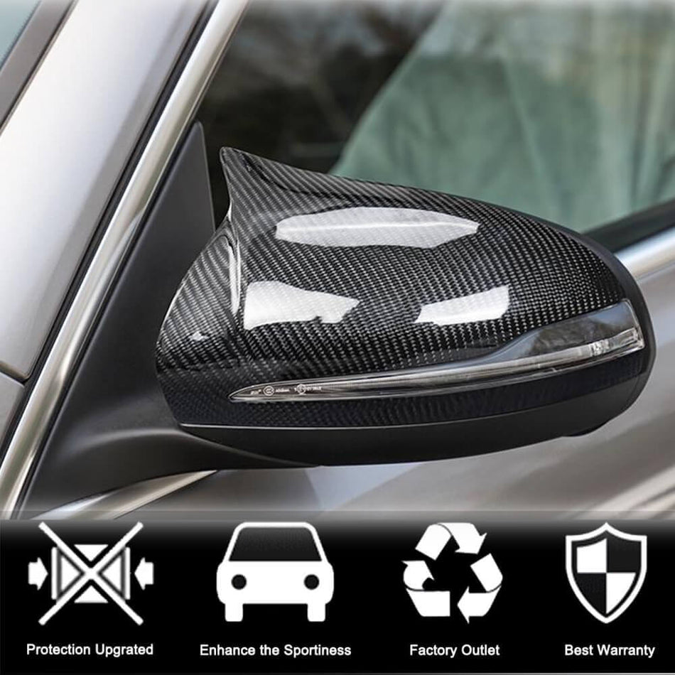 Mercedes Benz W205 W238 C238 A238 W213 W222 X253 Mirror Covers Replacement Style LHD Carbon Fiber-Ahacarbon