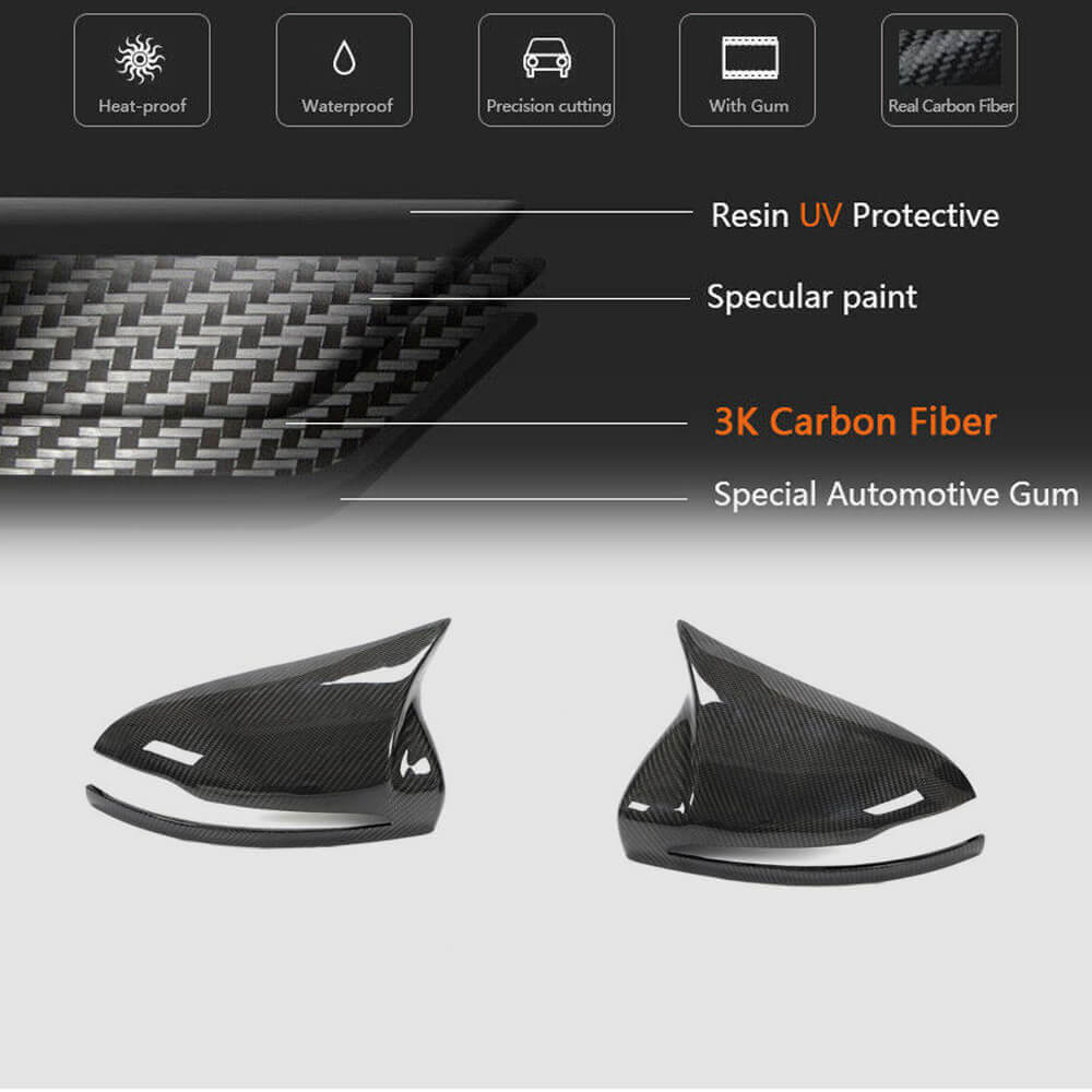 Mercedes Benz W205 W238 C238 A238 W213 W222 X253 Mirror Covers Replacement Style LHD Carbon Fiber-Ahacarbon