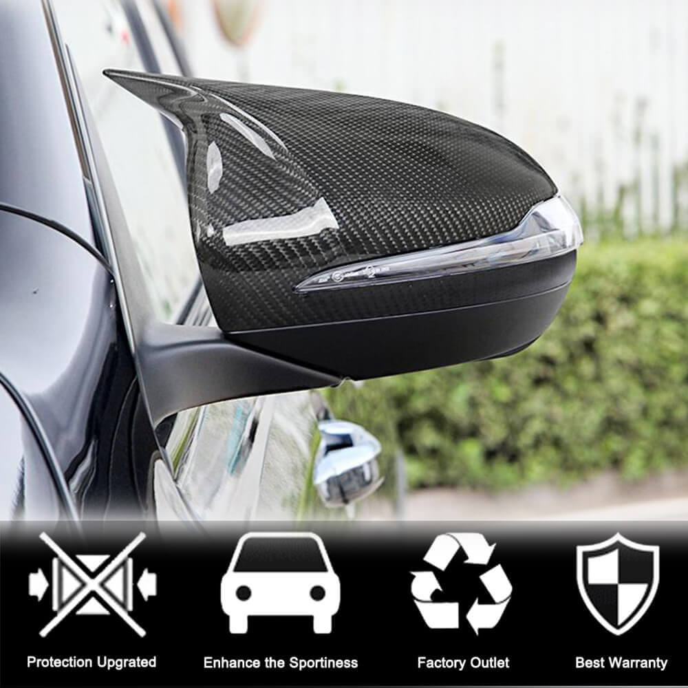 Mercedes Benz W205 W238 C238 A238 W213 W222 X253 Mirror Caps Add-on Style Dry Carbon Fiber-Ahacarbon