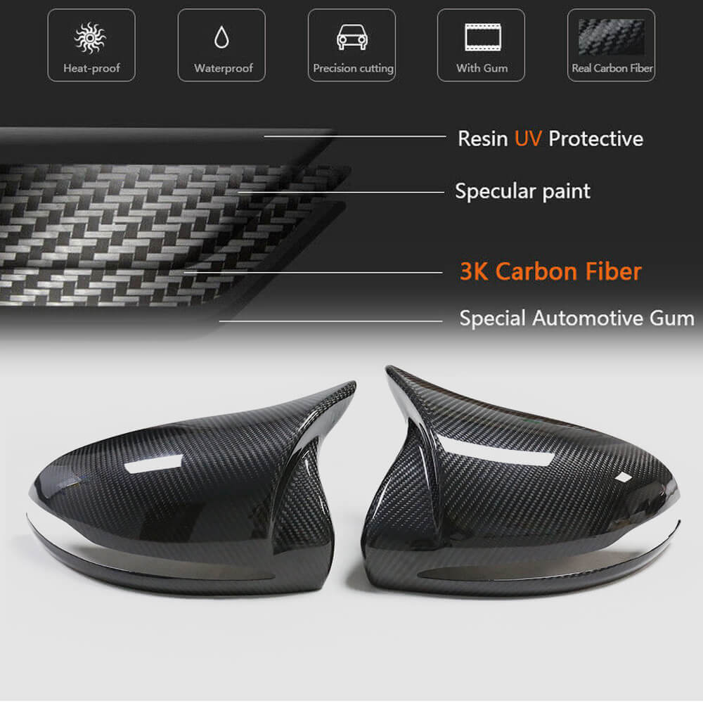 Mercedes Benz W205 W238 C238 A238 W213 W222 X253 Mirror Caps Add-on Style Dry Carbon Fiber-Ahacarbon
