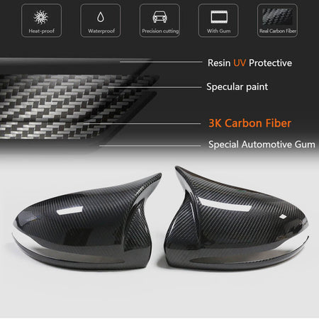Mercedes Benz W205 W238 C238 A238 W213 W222 X253 Mirror Caps Add-on Style Dry Carbon Fiber-Ahacarbon