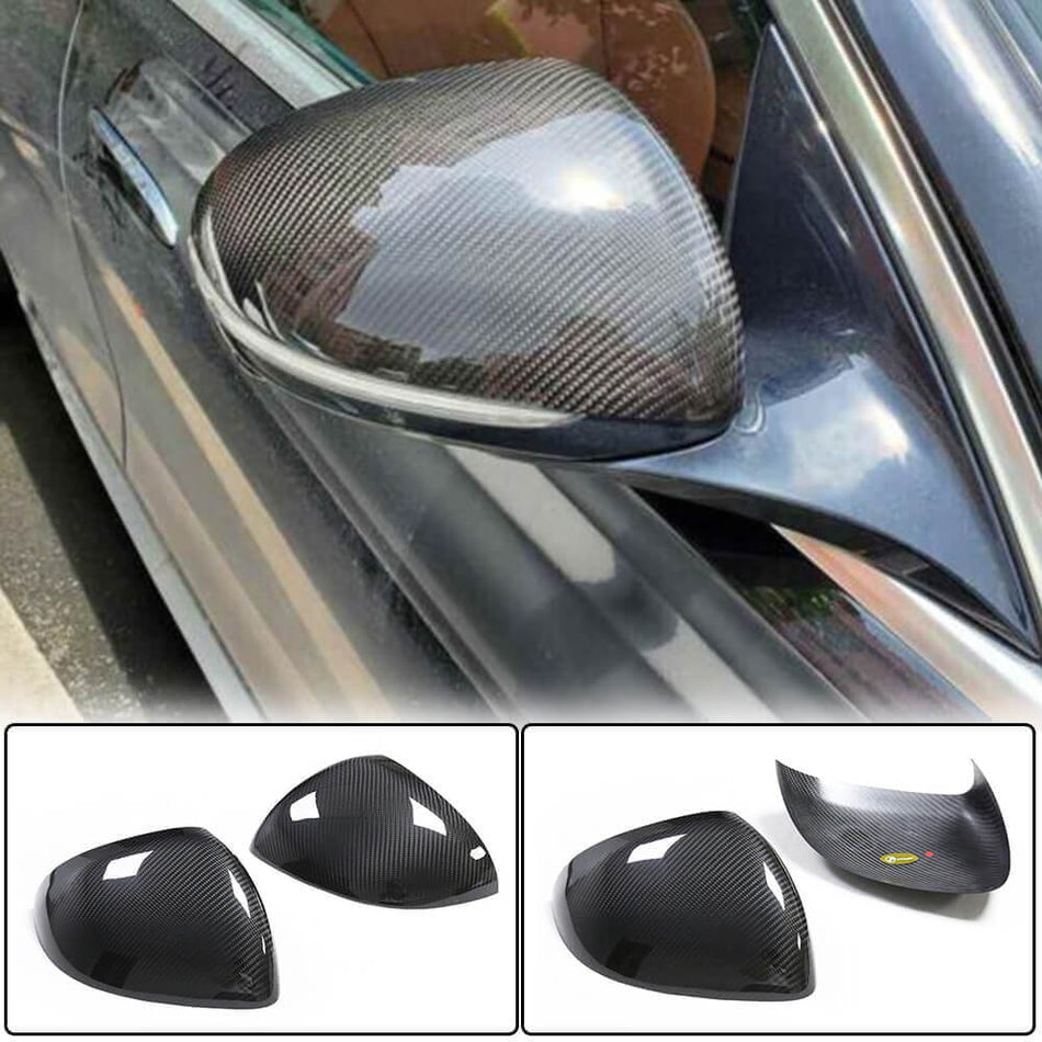 Mercedes Benz W206 C206 A206 2021+ Mirror Covers Add-on LHD Dry Carbon Fiber-Ahacarbon