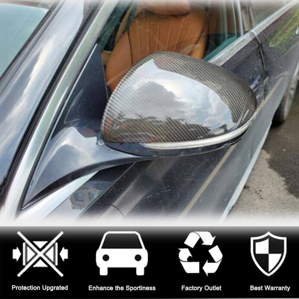 Mercedes Benz W206 C206 A206 2021+ Mirror Covers Add-on LHD Dry Carbon Fiber-Ahacarbon