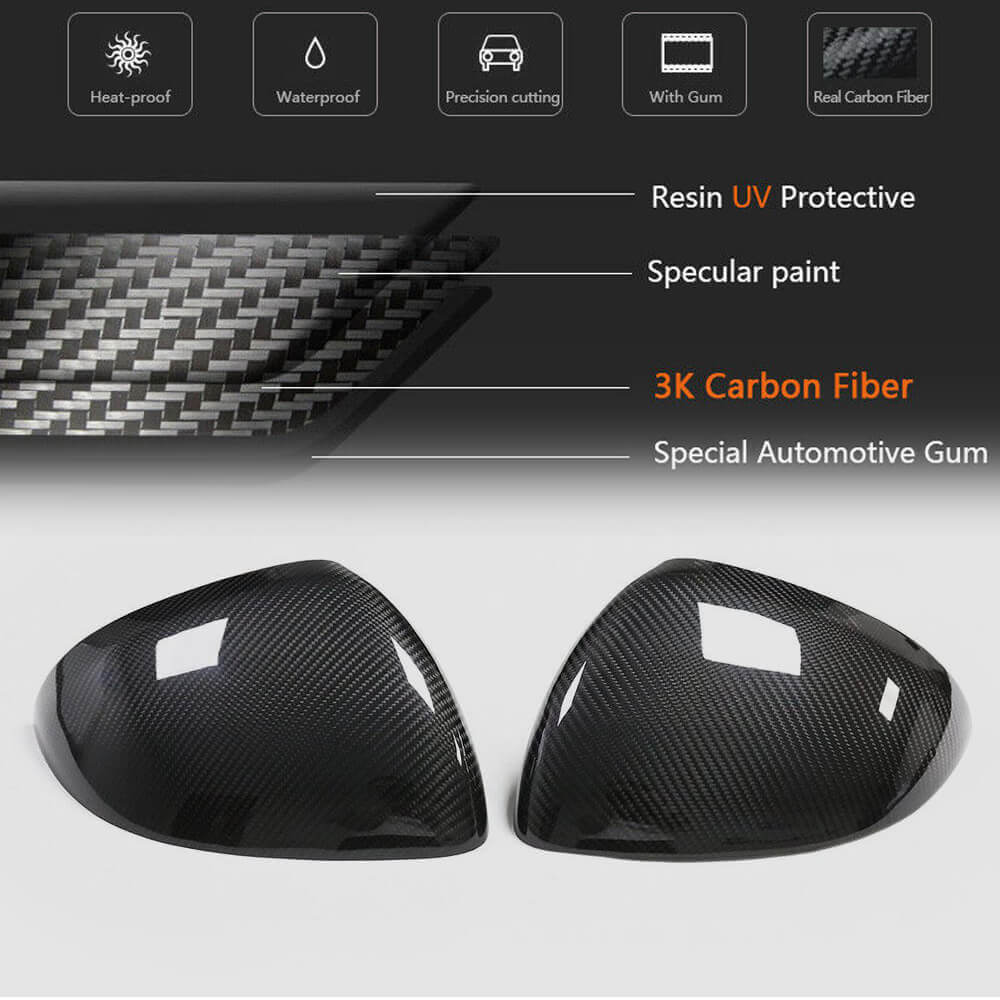 Mercedes Benz W206 C206 A206 2021+ Mirror Covers Add-on LHD Dry Carbon Fiber-Ahacarbon