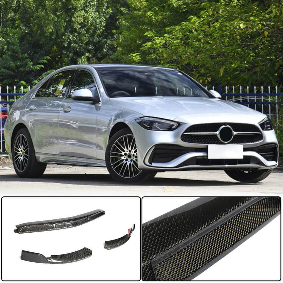 Mercedes Benz W206 C206 A206 C200 C300 Sport 2022+ Front Bumper Lip Carbon Fiber-Ahacarbon