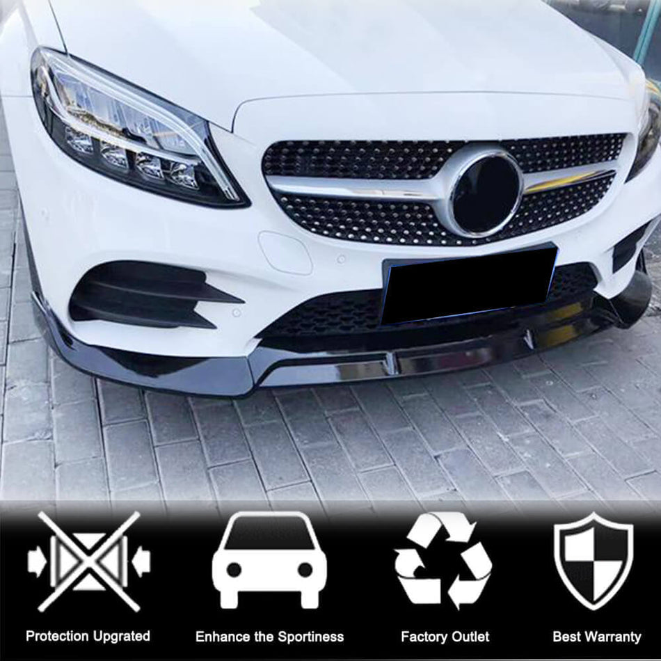 Mercedes Benz W206 C206 A206 C200 C300 Sport 2022+ Front Bumper Lip Carbon Fiber-Ahacarbon