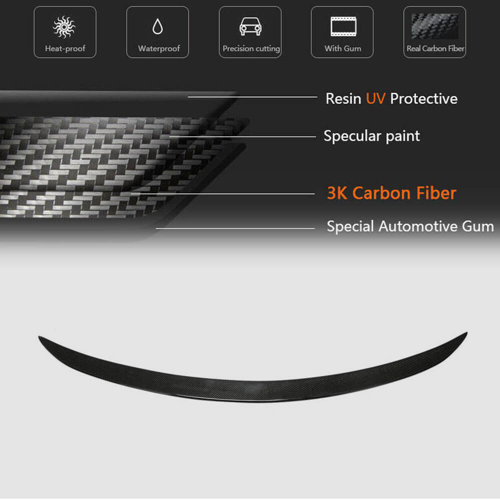 Mercedes Benz W206 C180 C200 C300 C43 AMG Sedan 2022UP Rear Trunk Spoiler Carbon Fiber-Ahacarbon