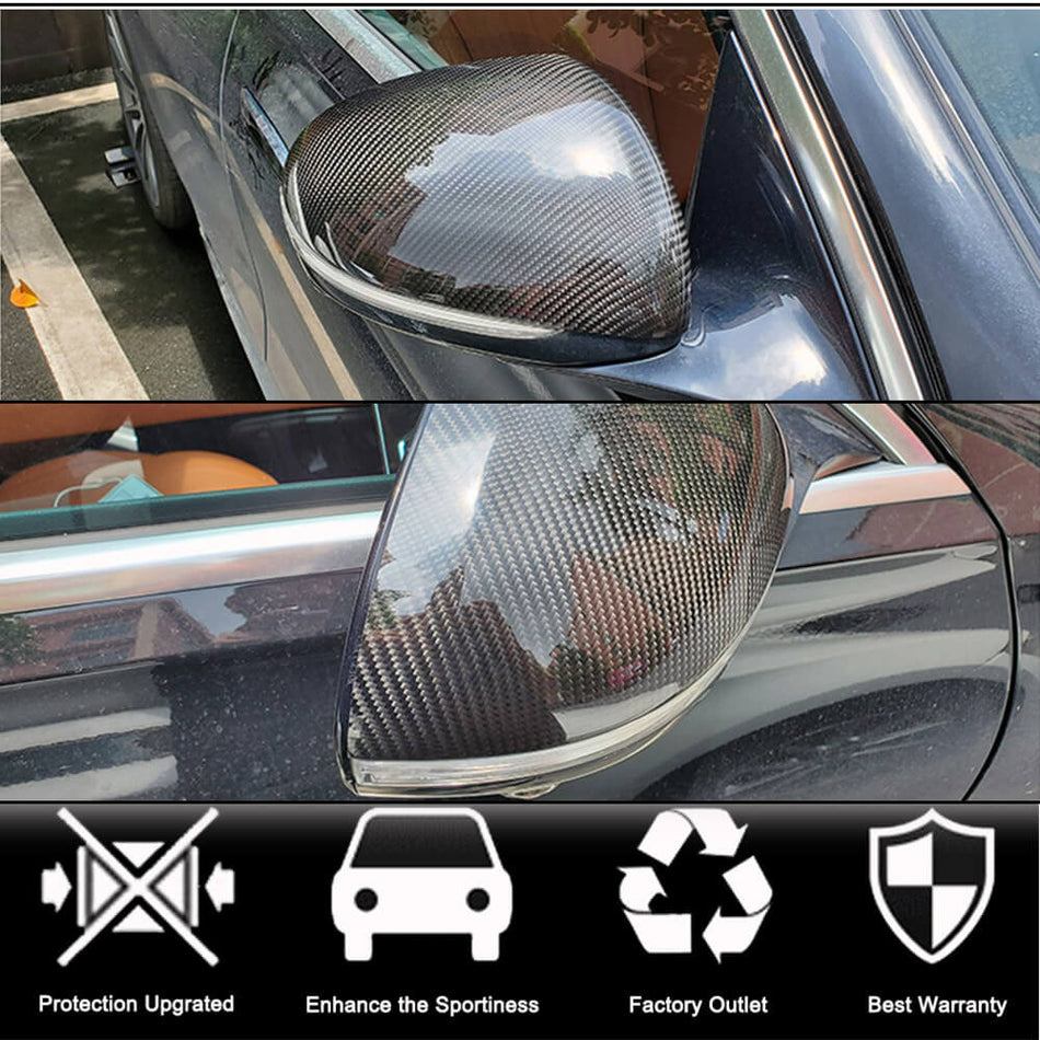 Mercedes Benz W206 W223 Sedan 4-Door 2022 2023 Mirror Covers LHD Pair Replacement Dry Carbon Fiber-Ahacarbon