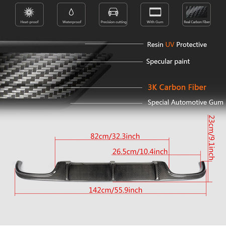 Mercedes Benz W211 E55 AMG Pre-facelift 2003-2006 Rear Bumper Diffuser Carbon Fiber/FRP-Ahacarbon