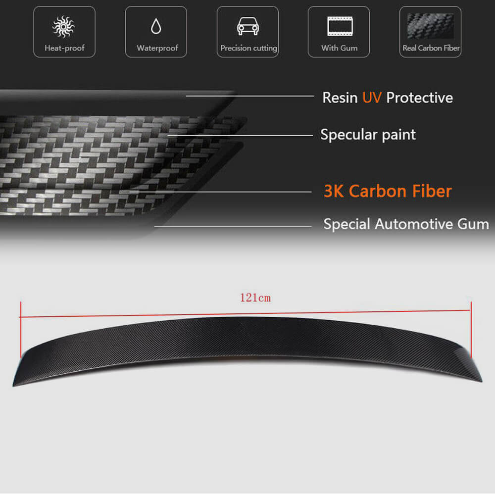 Mercedes Benz E Class W212 Pre-facelift 2010-2013 Rear Roof Spoiler Carbon Fiber-Ahacarbon