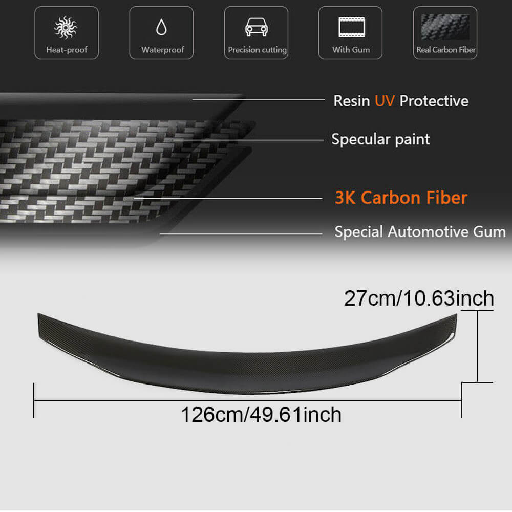 Mercedes Benz E Class W213 2016-2020 Rear Trunk Spoiler Carbon Fiber-Ahacarbon