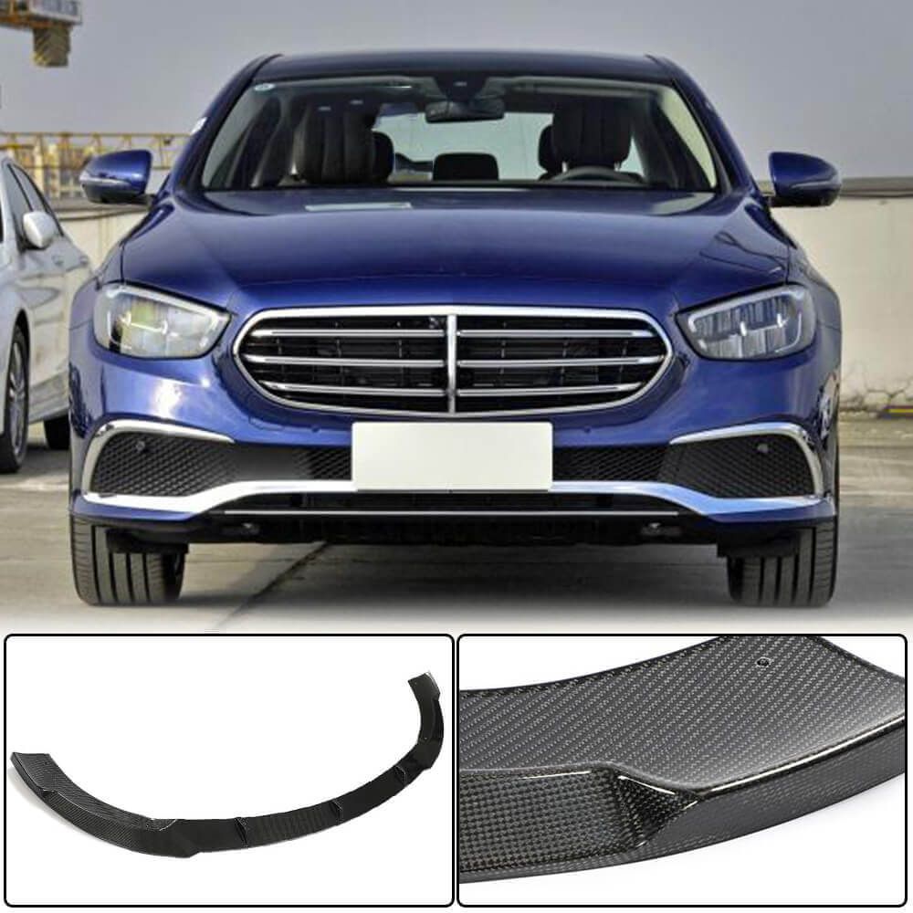 For Mercedes Benz W213 E250 E350 Base Facelift Carbon Fiber Front Bumper Lip Chin Spoiler-Ahacarbon