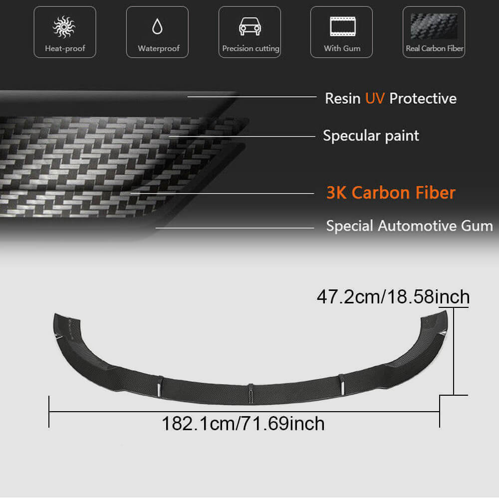 For Mercedes Benz W213 E250 E350 Base Facelift Carbon Fiber Front Bumper Lip Chin Spoiler-Ahacarbon