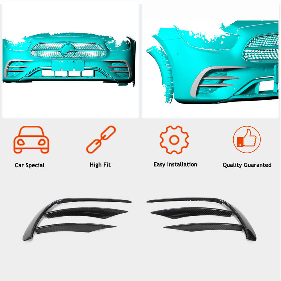 Mercedes Benz E Class W213 Sport Facelift 2020-2021 Front Bumper Vents Dry Carbon Fiber-Ahacarbon