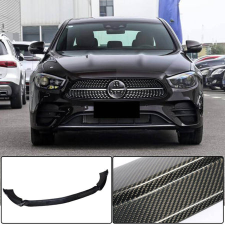 Mercedes Benz E Class W213 E350 E450 Sport Facelift 2021UP Front Bumper Lip Carbon Fiber-Ahacarbon