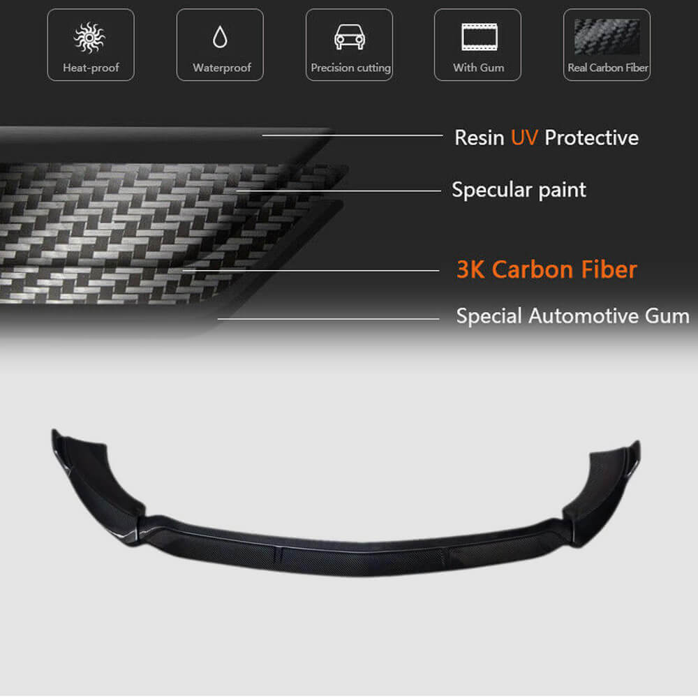 Mercedes Benz E Class W213 E350 E450 Sport Facelift 2021UP Front Bumper Lip Carbon Fiber-Ahacarbon