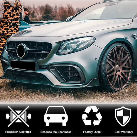 Mercedes Benz E Class W213 E63 (S) AMG 2016-2019 Front Bumper Lip Carbon Fiber-Ahacarbon