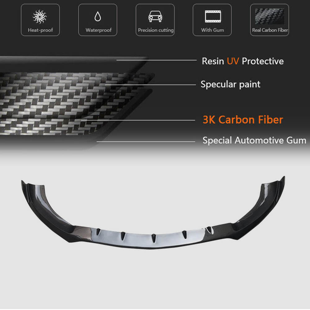 Mercedes Benz E Class W213 E63 (S) AMG 2016-2019 Front Bumper Lip Carbon Fiber-Ahacarbon