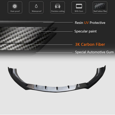 Mercedes Benz E Class W213 E63 (S) AMG 2016-2019 Front Bumper Lip Carbon Fiber-Ahacarbon