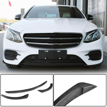 Mercedes Benz W213 Sport E43 AMG Sedan 2017-2019 Front Bumper Lip Carbon Fiber-Ahacarbon