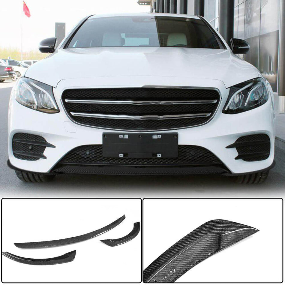 Mercedes Benz W213 Sport E43 AMG Sedan 2017-2019 Front Bumper Lip Carbon Fiber-Ahacarbon