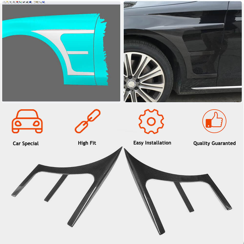 Mercedes Benz E Class W213 Sport E43 AMG 2017-2019 Side Fender Moulding Vents Carbon Fiber-Ahacarbon