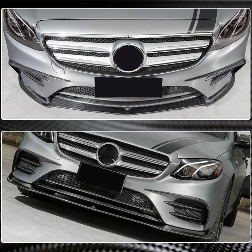 Mercedes Benz E Class W213 Sport E43 AMG 2017-2019 Front Bumper Lip Carbon Fiber-Ahacarbon