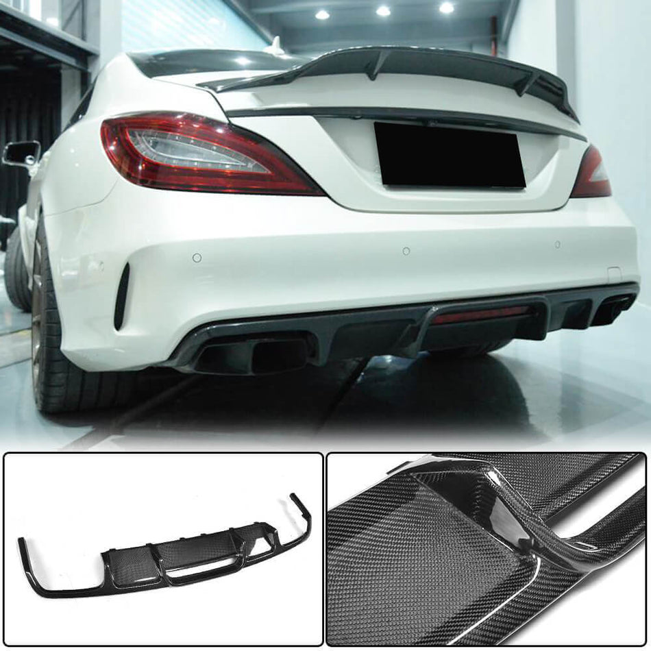 Mercedes Benz (W218) C218 Base CLS63 AMG 2015-2018 Rear Bumper Diffuser Carbon Fiber/FRP-Ahacarbon
