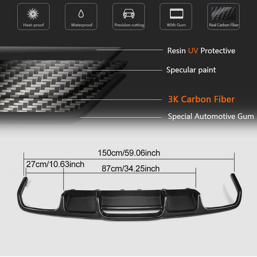 Mercedes Benz (W218) C218 Base CLS63 AMG 2015-2018 Rear Bumper Diffuser Carbon Fiber/FRP-Ahacarbon