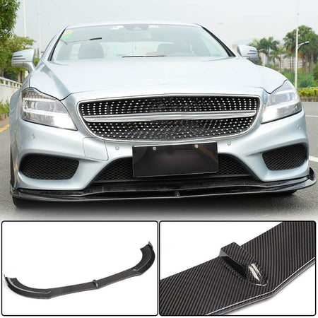 Mercedes Benz (W218) C218 CLS350 CLS400 CLS500 Base 2015-2018 Front Bumper Lip Carbon Fiber-Ahacarbon