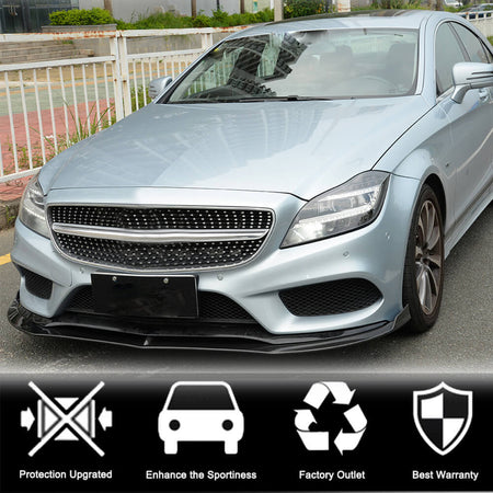 Mercedes Benz (W218) C218 CLS350 CLS400 CLS500 Base 2015-2018 Front Bumper Lip Carbon Fiber-Ahacarbon