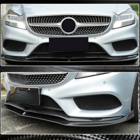 Mercedes Benz (W218) C218 CLS350 CLS400 CLS500 Base 2015-2018 Front Bumper Lip Carbon Fiber-Ahacarbon