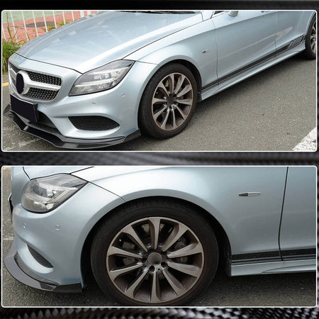 Mercedes Benz (W218) C218 CLS350 CLS400 CLS500 Base 2015-2018 Front Bumper Lip Carbon Fiber-Ahacarbon