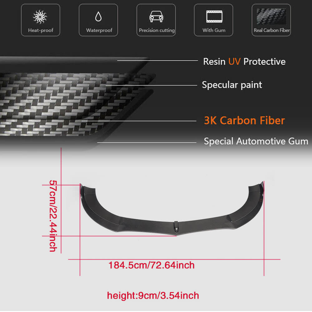 Mercedes Benz (W218) C218 CLS350 CLS400 CLS500 Base 2015-2018 Front Bumper Lip Carbon Fiber-Ahacarbon