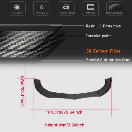 Mercedes Benz (W218) C218 CLS350 CLS400 CLS500 Base 2015-2018 Front Bumper Lip Carbon Fiber-Ahacarbon
