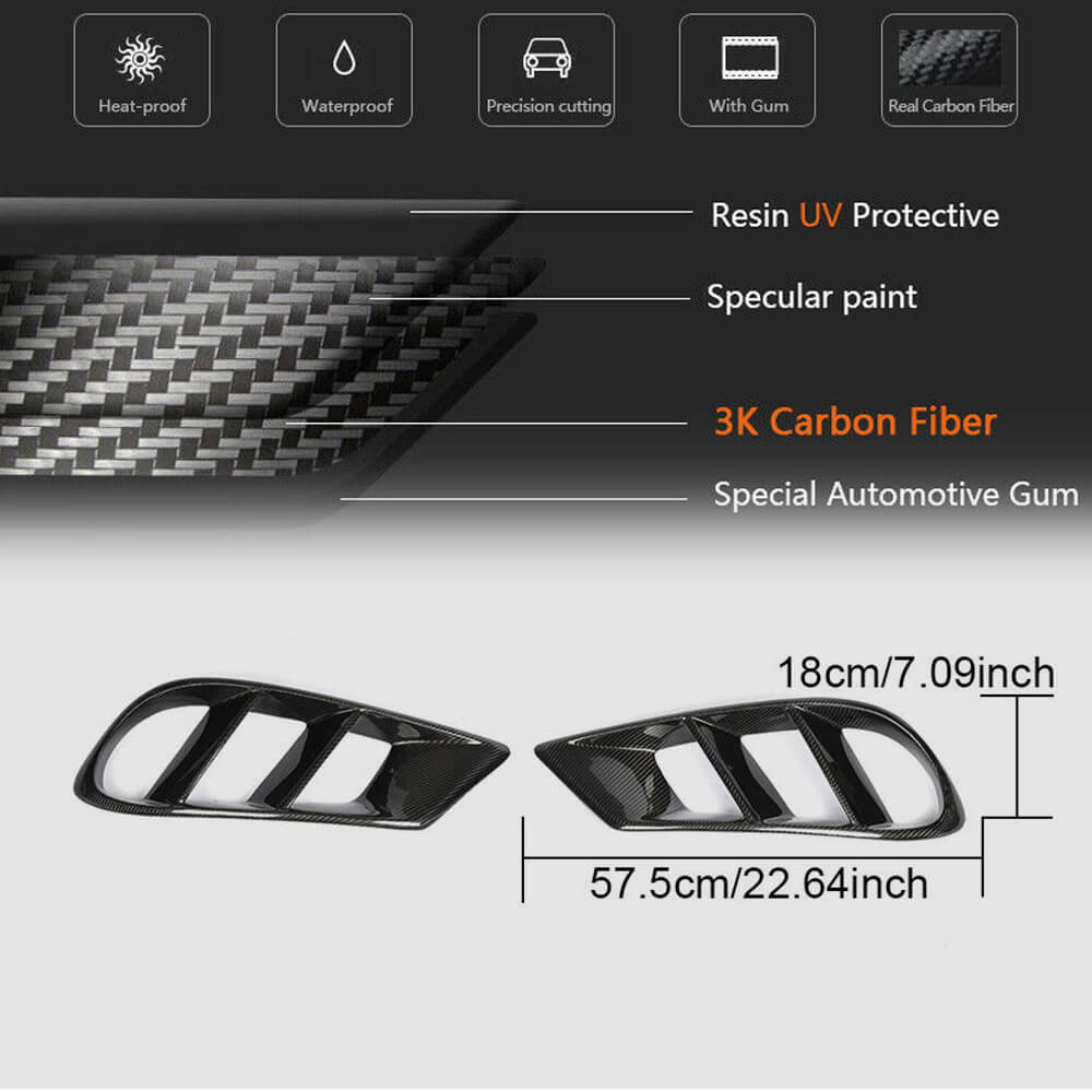 Mercedes Benz (W218) C218 CLS350 CLS400 CLS550 Sport 2015-2018 Fog lamp Vents Carbon Fiber-Ahacarbon
