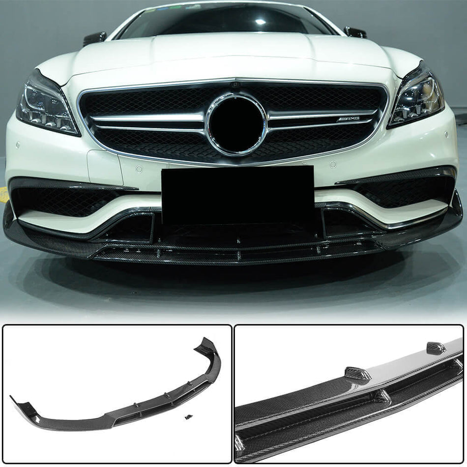 Mercedes Benz (W218) C218 CLS63 AMG S 2015-2018 Front Bumper Lip Carbon Fiber/FRP-Ahacarbon