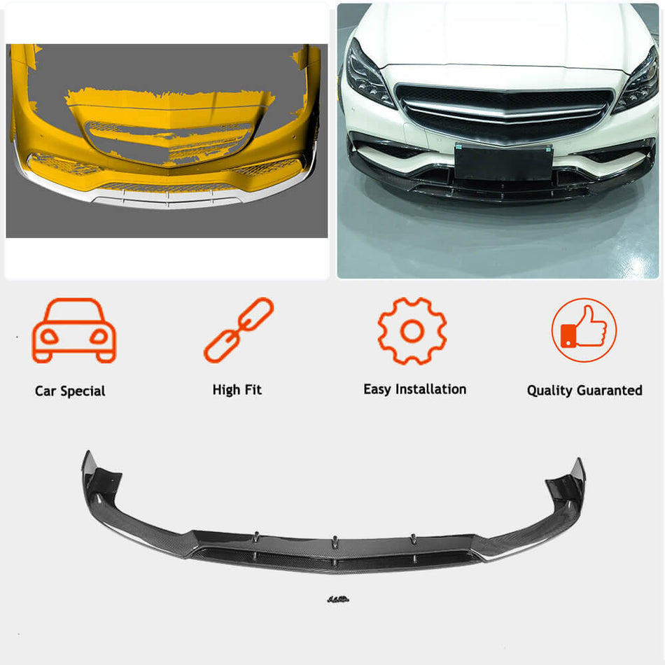 Mercedes Benz (W218) C218 CLS63 AMG S 2015-2018 Front Bumper Lip Carbon Fiber/FRP-Ahacarbon