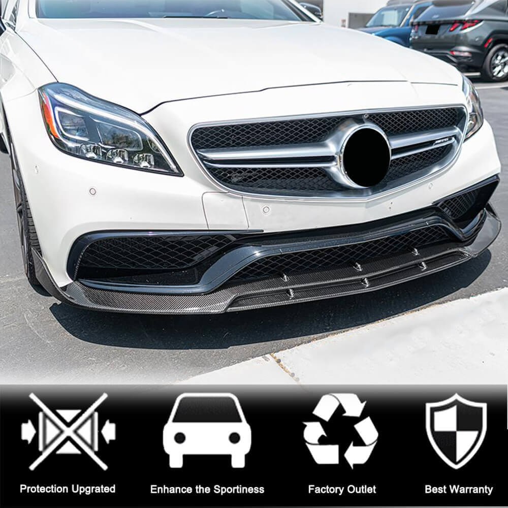 Mercedes Benz (W218) C218 CLS63 AMG S 2015-2018 Front Bumper Lip Carbon Fiber/FRP-Ahacarbon