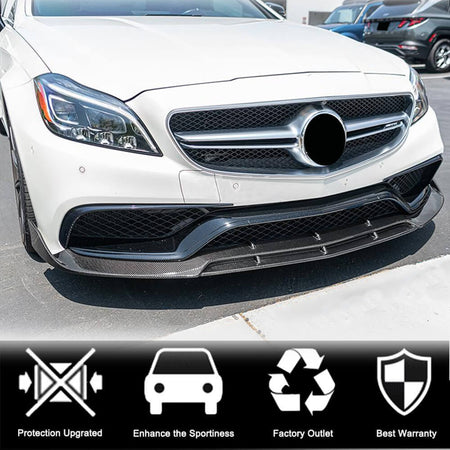 Mercedes Benz (W218) C218 CLS63 AMG S 2015-2018 Front Bumper Lip Carbon Fiber/FRP-Ahacarbon